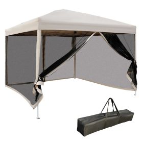 Outsunny 10x10 Pop Up Canopy Tent, Mesh Sidewalls, Adjustable Height, Carry Bag Included - Garden Patio Shade, Easy Setup Outsunny 10x10 Pop Up Canopy Tent, Mesh Sidewalls, Adjustable Height, Carry Bag Included - Garden Patio Shade, Easy Setup